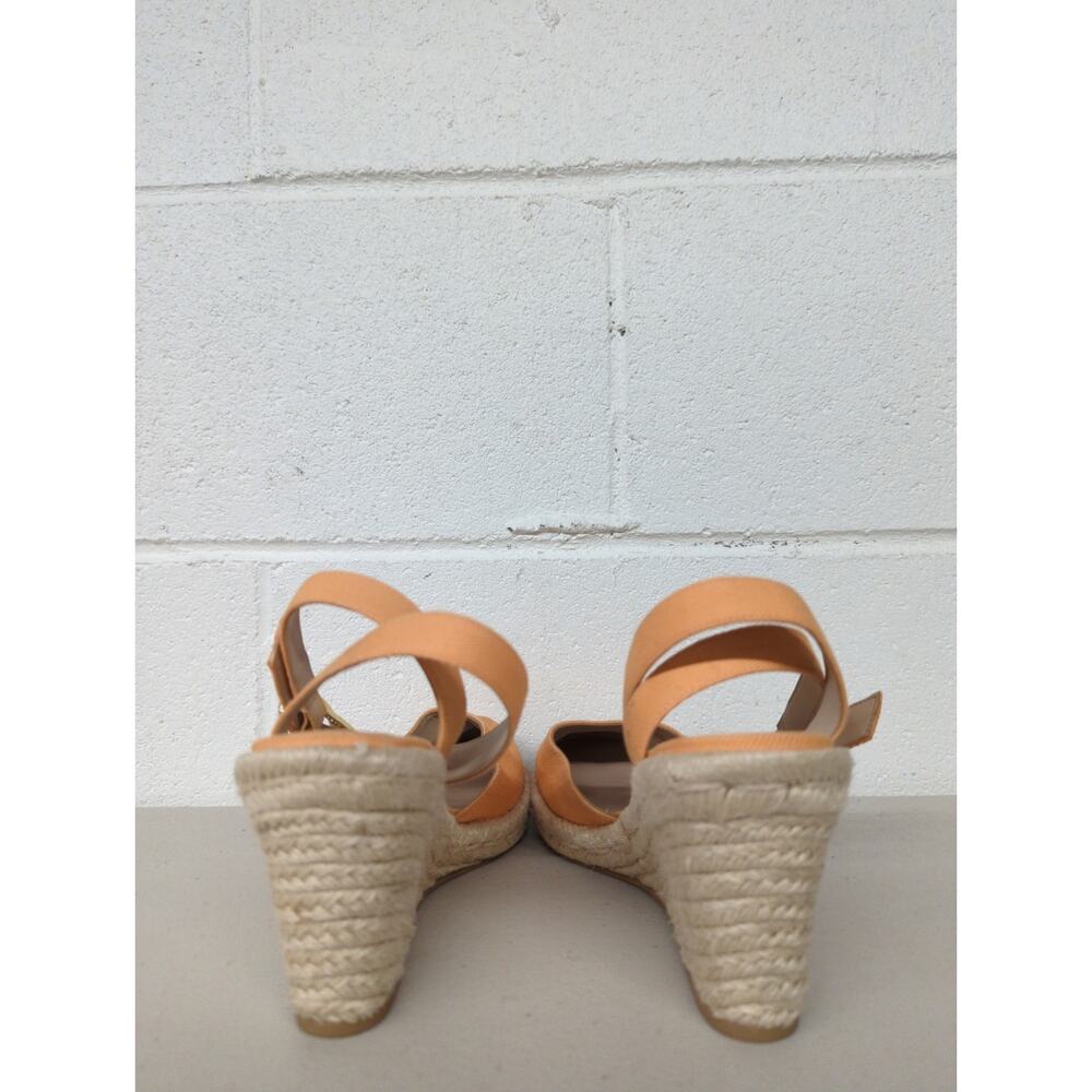 new Stuart WEITZMAN sz 6 orange mango wedge heel espadrille jewel strap - Picture 4 of 8